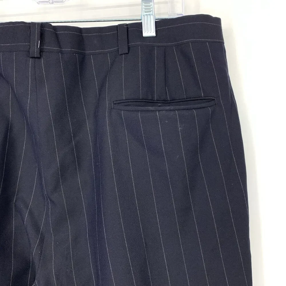 VTG Burberrys Wool Suit Set Pants + Blazer Mens Sz 41R 36 X 28 Blue Pinstripe